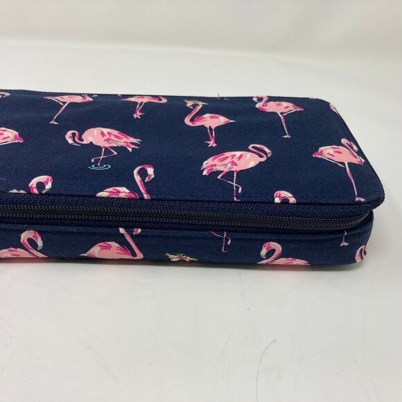 Vera Bradley Large Travel Pill Case Organizer In Flamingo Fiesta Navy Blue Pink - Picture 9 of 16